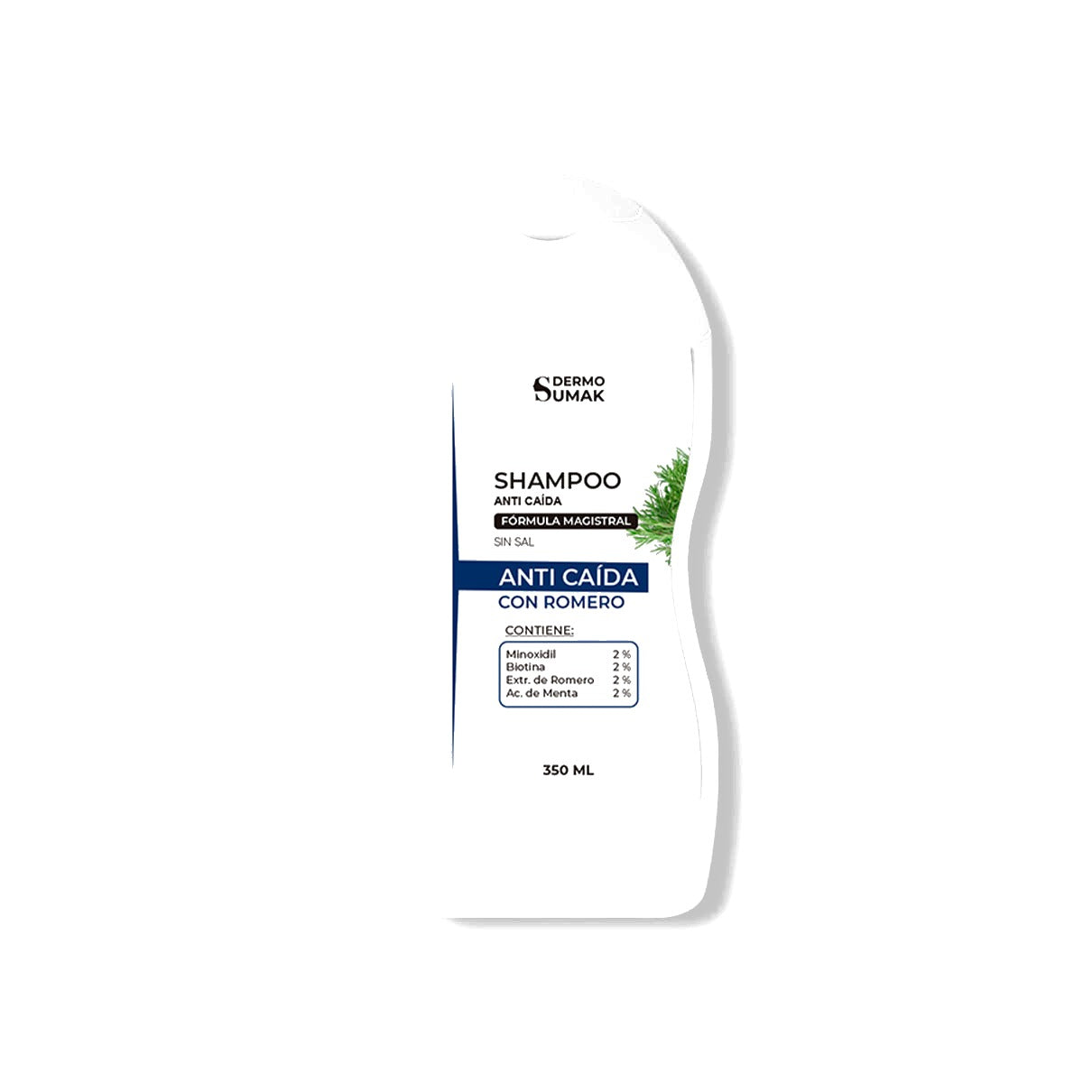 Shampoo Anti Caída Vitte Capilar con Romero, 350ml, fondo blanco